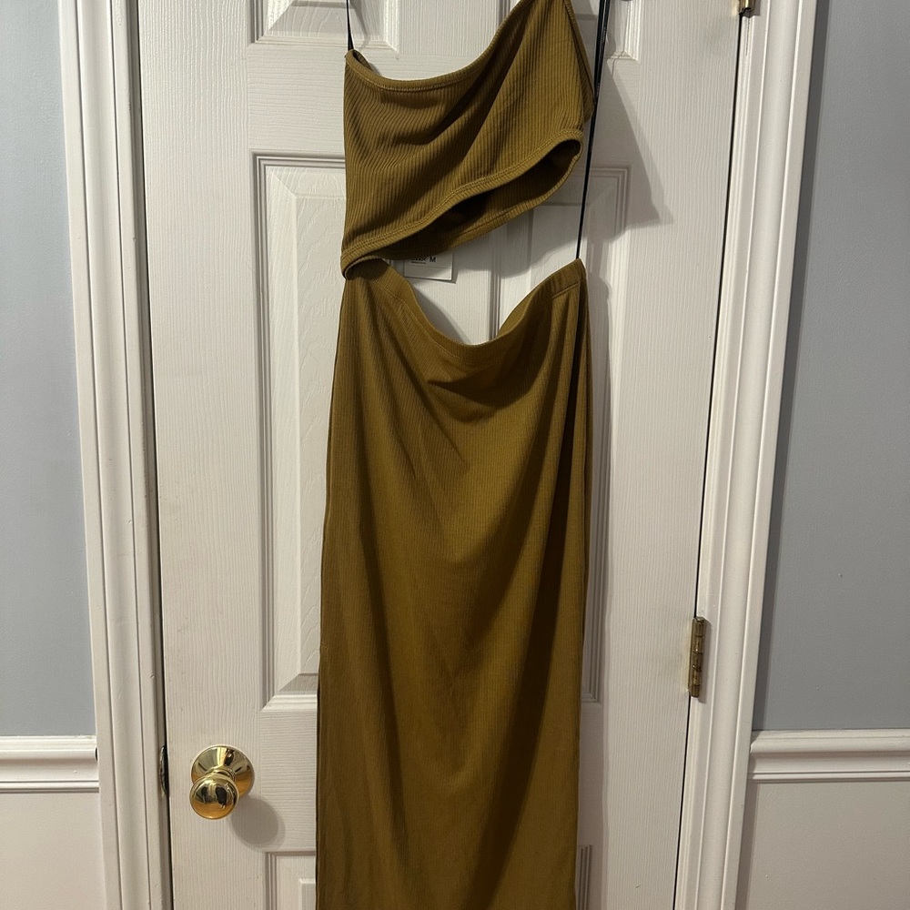 Olive Green Asymmetrical Dress
